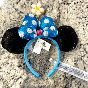 Minnie Mouse Sequined Ear Headband with Flower